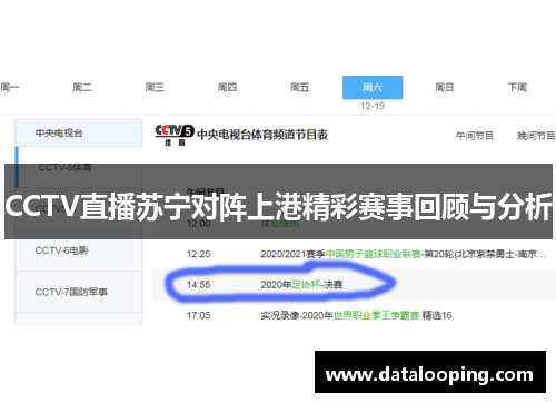 CCTV直播苏宁对阵上港精彩赛事回顾与分析